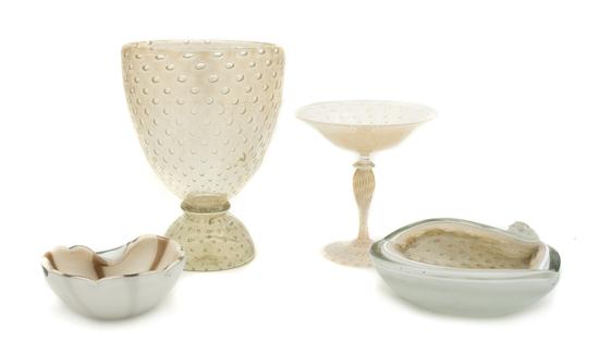 Four Murano Style Glass Articles