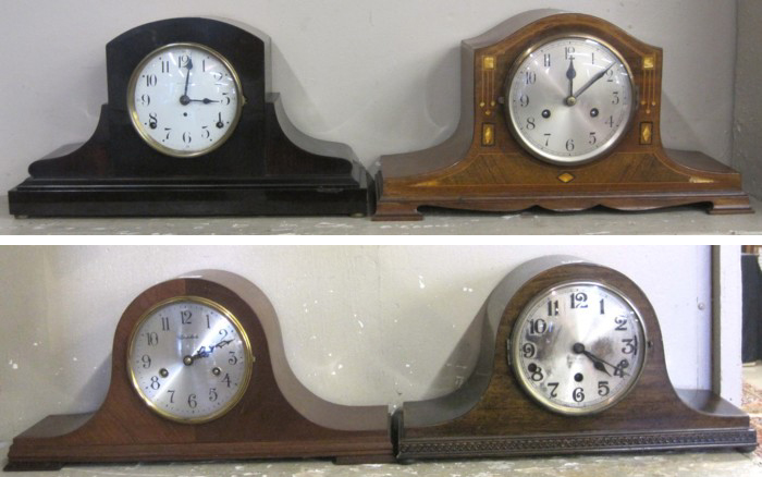 FOUR NAPOLEON HAT MANTEL CLOCK by