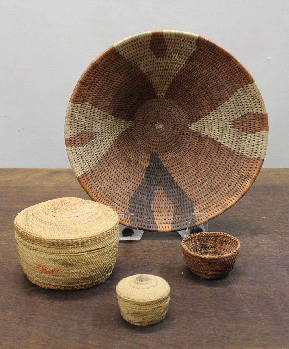 FOUR NATIVE AMERICAN BASKETSFOUR