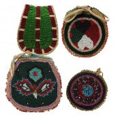 FOUR NATIVE AMERICAN BEADED PO