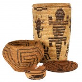 FOUR NATIVE AMERICAN COILED BA