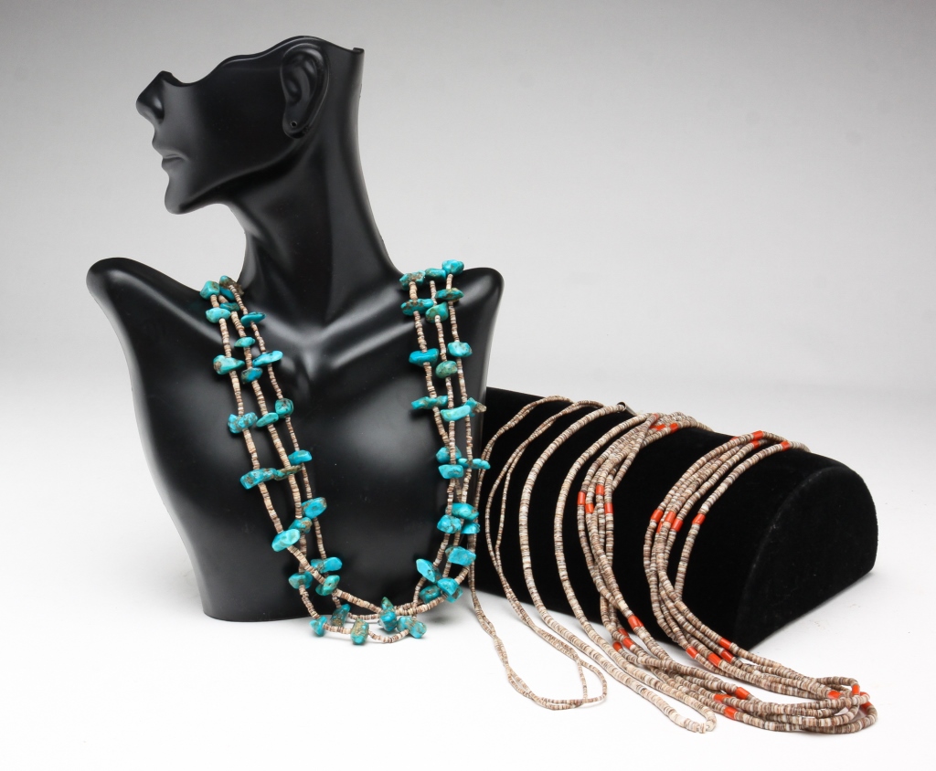 FOUR NATIVE AMERICAN HEISHI BEAD