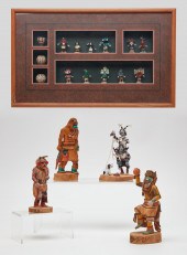 FOUR NATIVE AMERICAN WOOD KATC