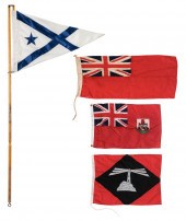 FOUR NAUTICAL FLAGS 20TH CENTU