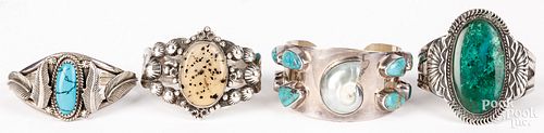 FOUR NAVAJO INDIAN SILVER CUFF