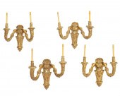 FOUR NEOCLASSICAL STYLE GILTWO