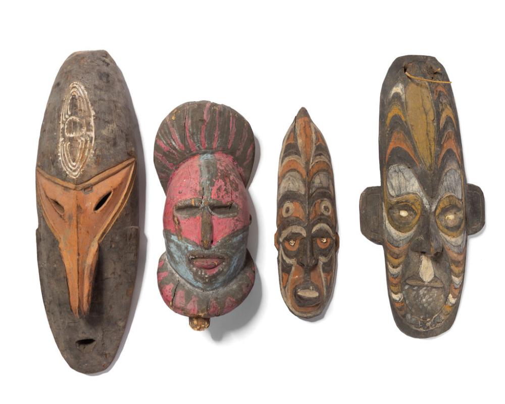 FOUR NEW GUINEA PAINTED MASKSFour