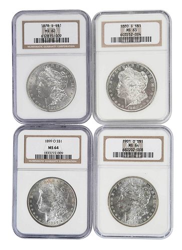 FOUR NGC GRADED BRANCH MINT