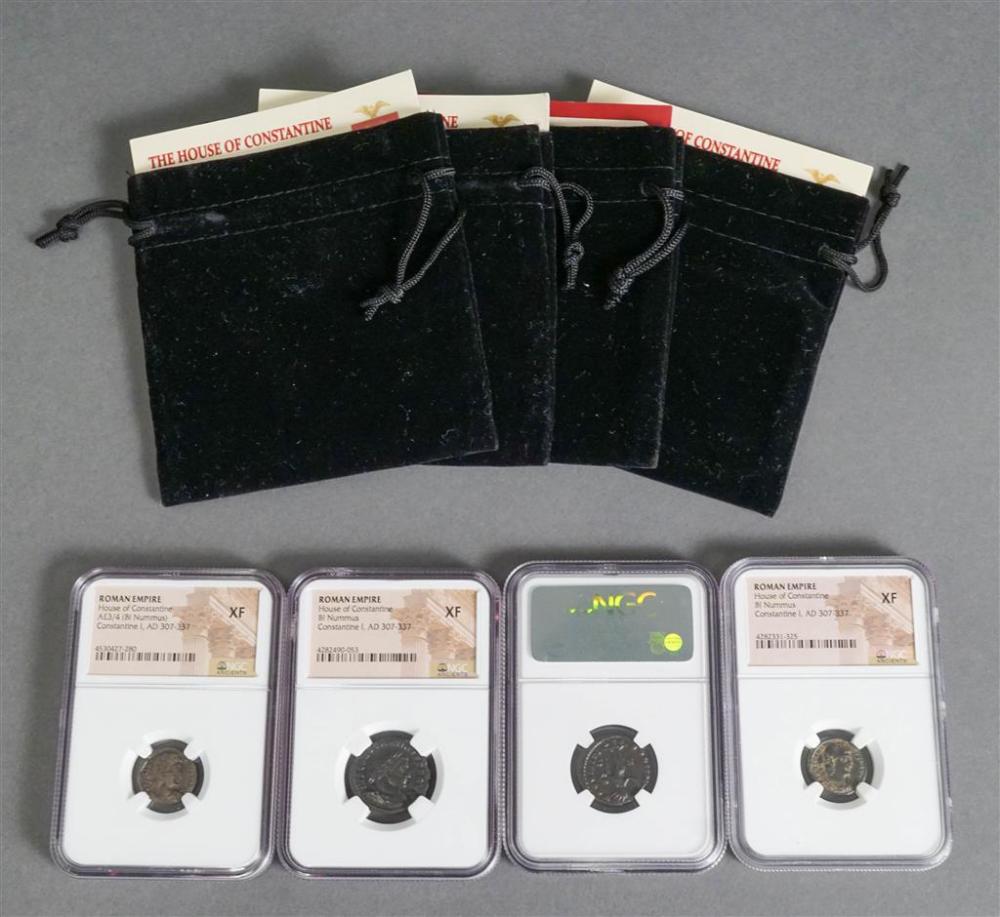 FOUR NGC-GRADED ROMAN EMPIRE