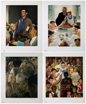 Four Norman Rockwell collotype