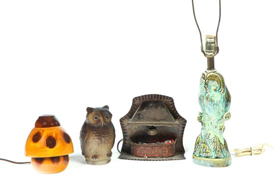 FOUR NOVELTY LAMPS. American 