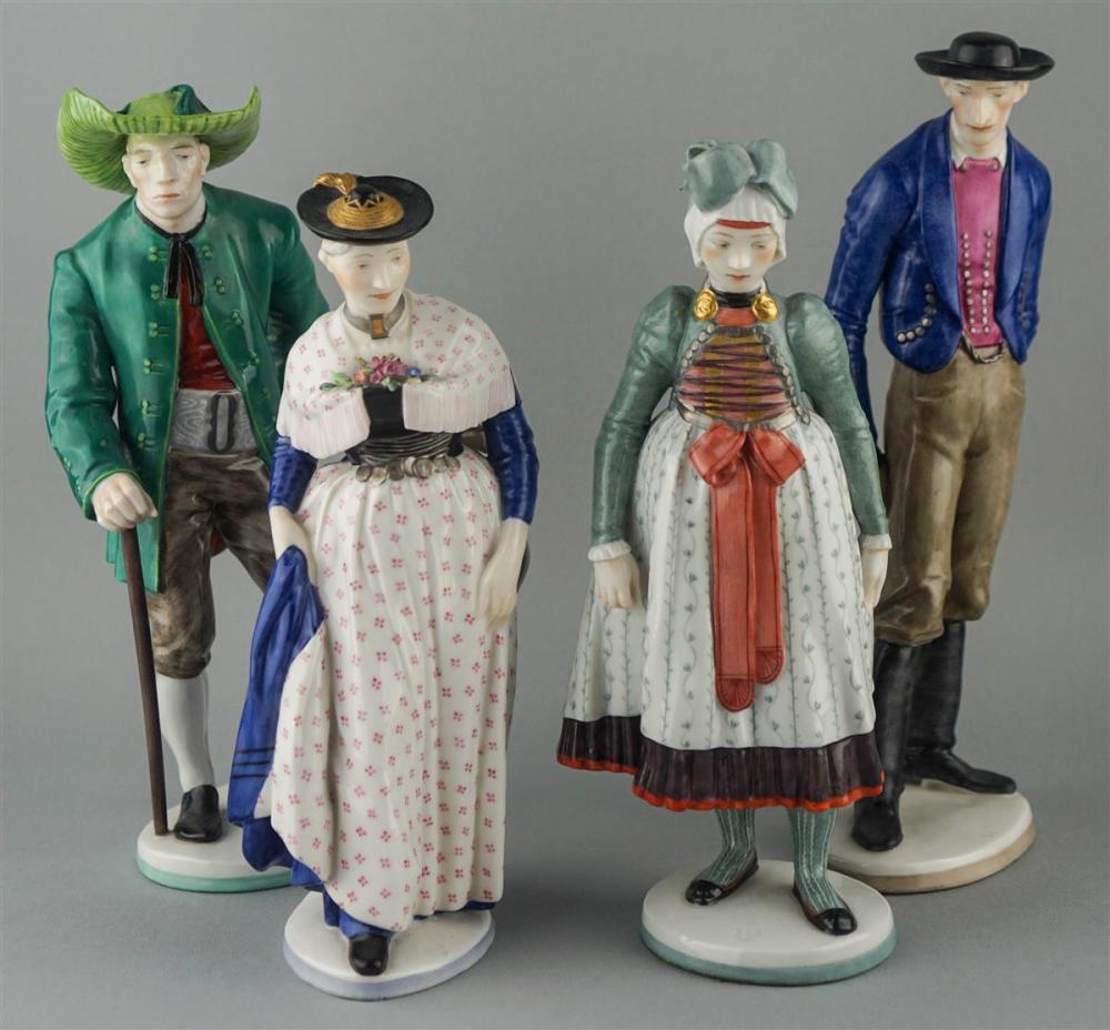 FOUR NYMPHENBURG PORCELAIN
