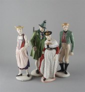 FOUR NYMPHENBURG PORCELAIN 'BA