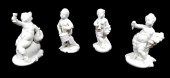 FOUR NYMPHENBURG PORCELAIN BLA