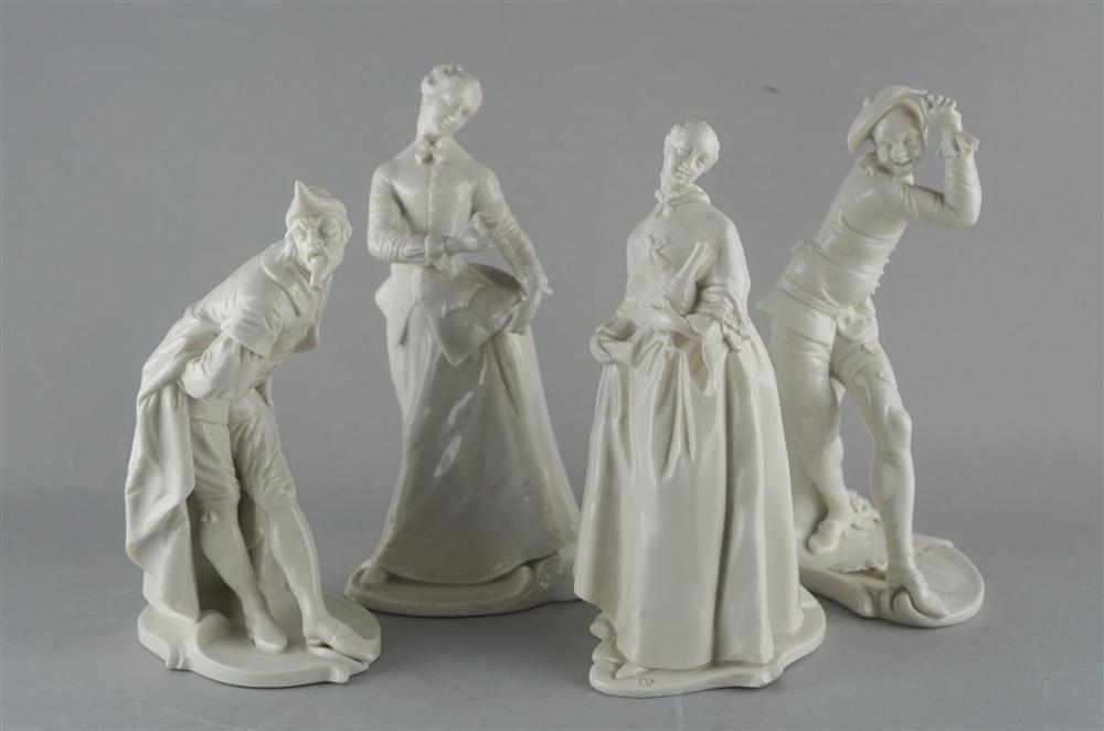 FOUR NYMPHENBURG PORCELAIN COMMEDIA