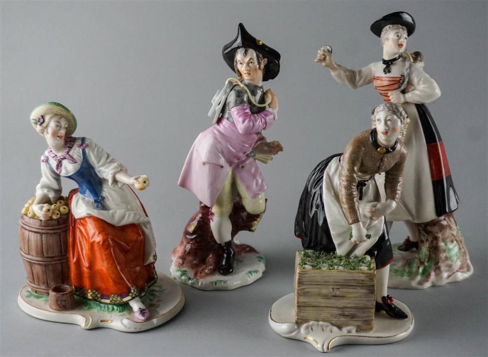 FOUR NYMPHENBURG PORCELAIN