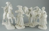 FOUR NYMPHENBURG PORCELAIN HUN