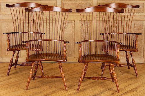 FOUR OAK WINDSOR CHAIRS BY