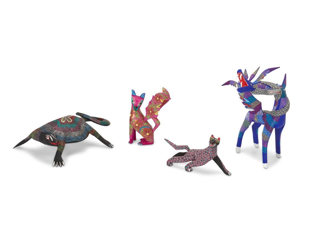 FOUR OAXACAN ALEBRIJES