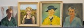 FOUR OIL PAINTING PORTRAITS: F