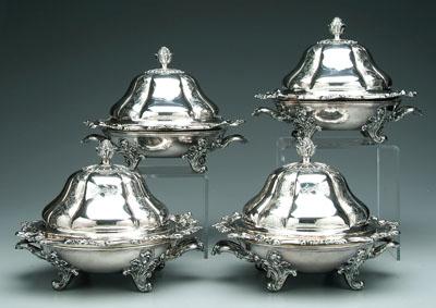 Four Old Sheffield plate entrée
