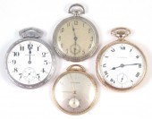 FOUR OPEN FACE POCKET WATCHES: