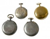 FOUR OPEN FACE POCKET WATCHESb