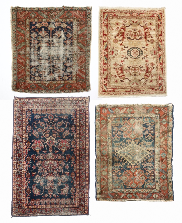 FOUR ORIENTAL AREA RUGS.