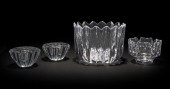FOUR ORREFORS CLEAR ART GLASS