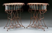 FOUR OVAL WROUGHT IRON JARDINI