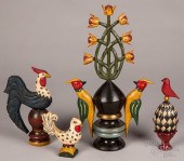 FOUR P. D. HOCH CARVED AND PAI