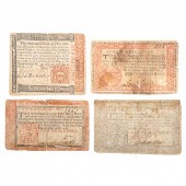 FOUR PA COLONIAL CURRENCY NOTE