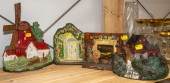 FOUR PAINTED CAST IRON DOOR ST