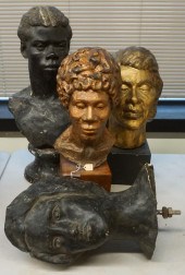 FOUR PAINTED PLASTER FIGURAL B