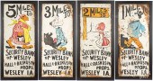 FOUR PAINTED TIN SIGNSFour pai