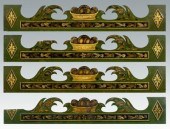 Four painted valances: hand-pl