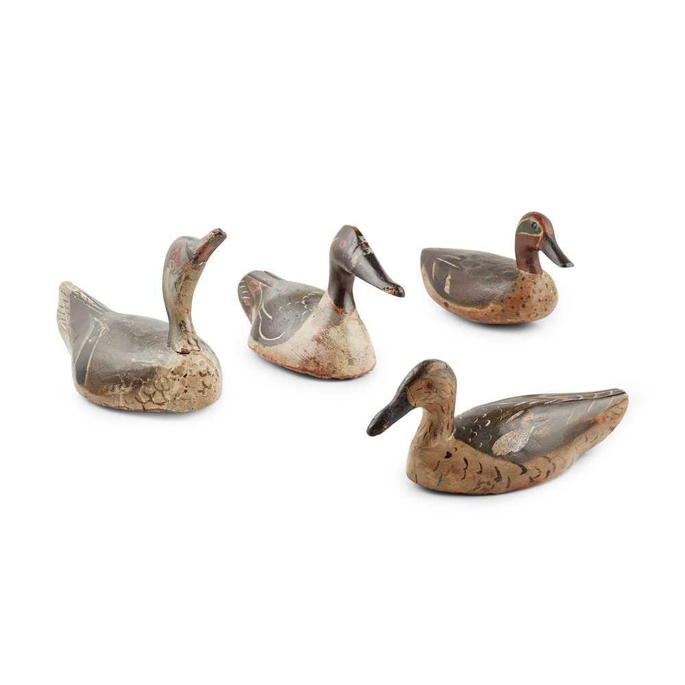 FOUR PAINTED WOOD DUCK DECOYS