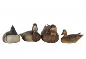 FOUR PAINTED WOOD DUCK DECOYSt
