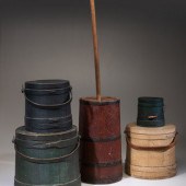 Four Painted Wood Firkins and