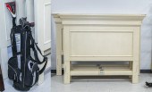 FOUR PAINTED WOOD HEADBOARDS &