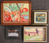 Four paintings to include an o