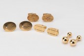 FOUR PAIR OF YELLOW GOLD CUFFL