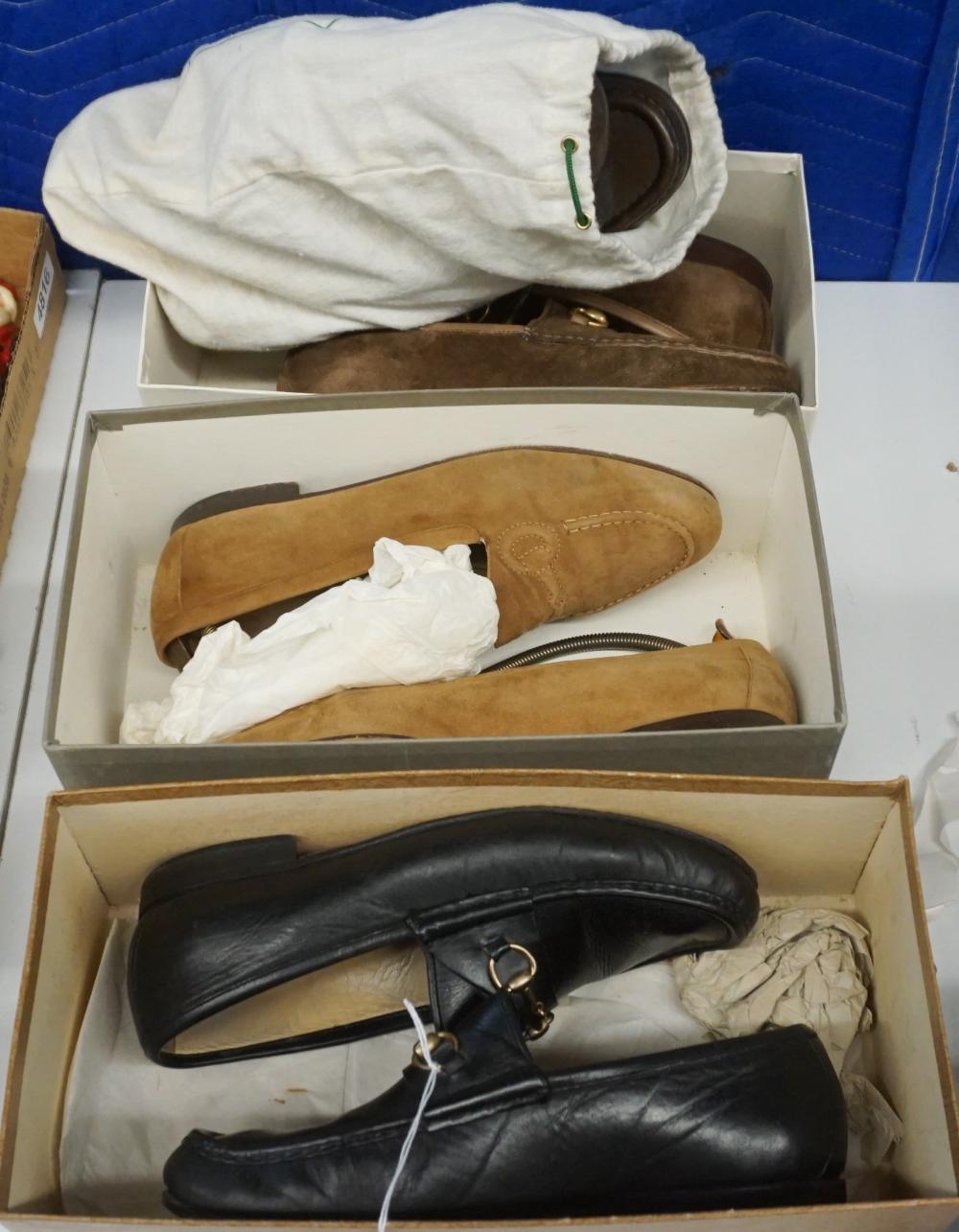 FOUR PAIRS GUCCI SUEDE AND