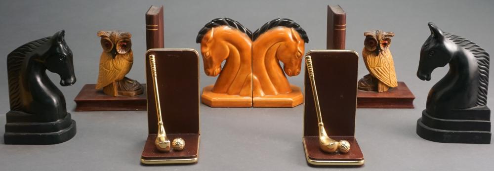 FOUR PAIRS OF ASSORTED BOOKENDSFour