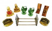 FOUR PAIRS OF BOOKENDS AND A B