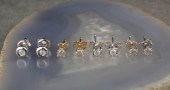 FOUR PAIRS OF DIAMOND EAR STUD