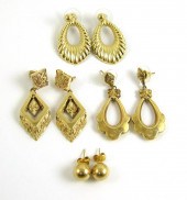 FOUR PAIRS OF FOURTEEN KARAT G