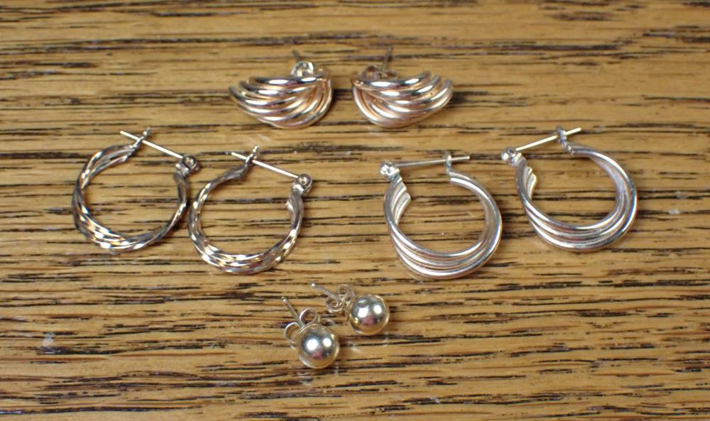 FOUR PAIRS OF FOURTEEN KARAT GOLD