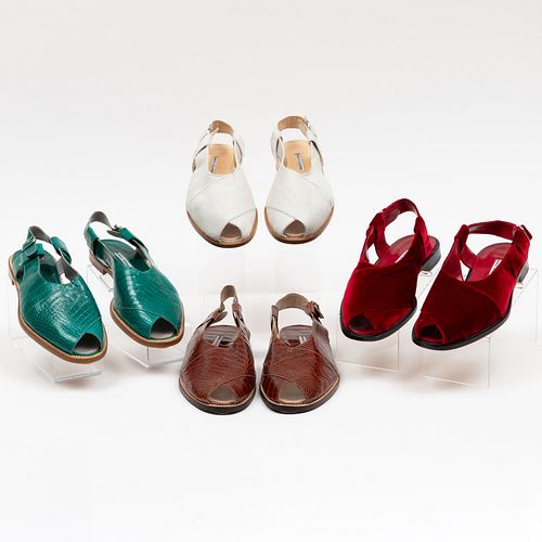 FOUR PAIRS OF MANOLO BLAHNIK OPEN