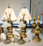 FOUR PAIRS OF METAL TABLE LAMP